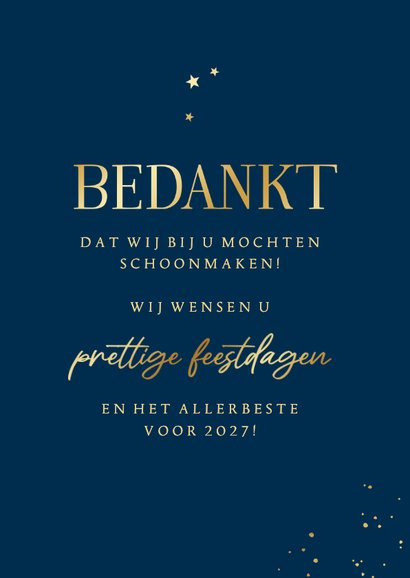 Zakelijke kerstkaart bedankt schoonmaak fotocollage sterren 3