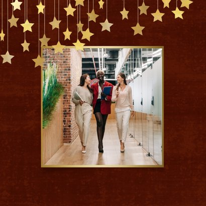 Zakelijke kerstkaart bedankt sterren goud rood spetters 2
