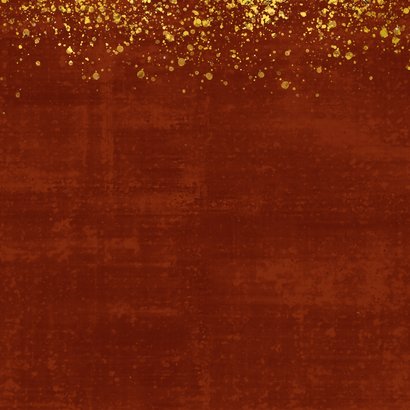 Zakelijke kerstkaart bedankt sterren goud rood spetters Achterkant