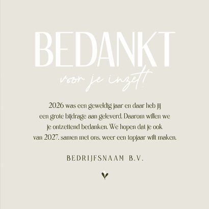 Zakelijke kerstkaart bedankt voor je inzet groen en takje 3