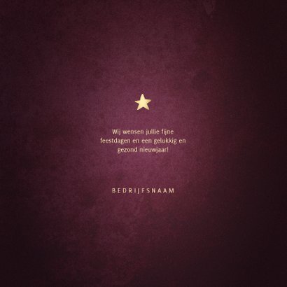 Zakelijke kerstkaart best wishes bordeaux met goudlook kader 3