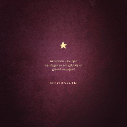 Zakelijke kerstkaart best wishes bordeaux met goudlook kader 3