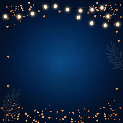 Zakelijke kerstkaart blauw bedankt koperlook Achterkant