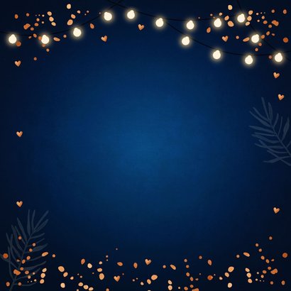 Zakelijke kerstkaart blauw bedankt koperlook Achterkant