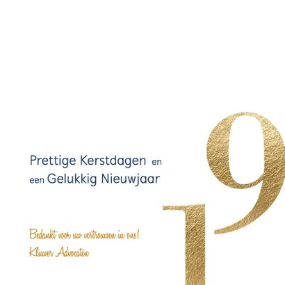 Zakelijke kerstkaart blauw goud 2019 3