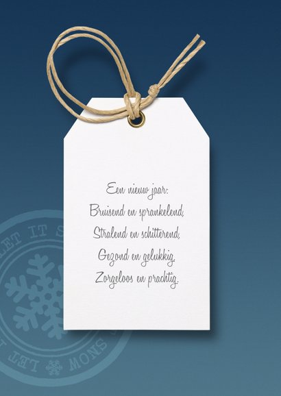 Zakelijke kerstkaart blauw label 2