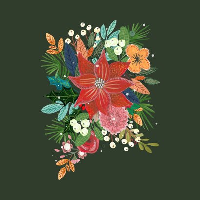 Zakelijke kerstkaart botanische kerstster bloemen 2