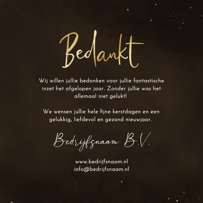 Zakelijke kerstkaart bruin met 2026 bedankt logo 3