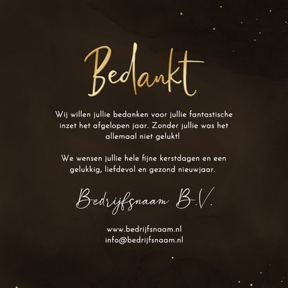 Zakelijke kerstkaart bruin met 2027 bedankt logo 3