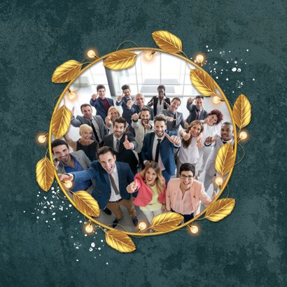 Zakelijke kerstkaart chique stijlvol krans goud foto 2