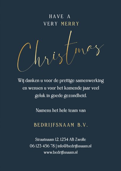 Zakelijke kerstkaart Christmas met foto en gouden ster 3