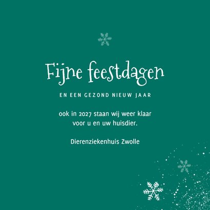 Zakelijke kerstkaart dierenarts pootafdruk foto sneeuw 3