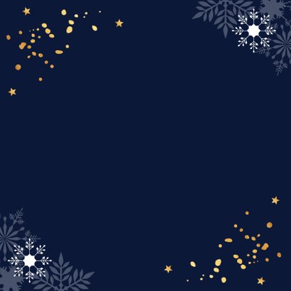 Zakelijke kerstkaart donkerblauw 2021 goudlook confetti 2