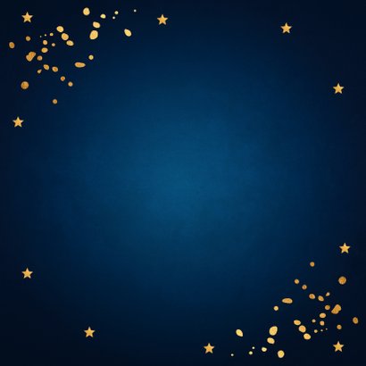 Zakelijke kerstkaart donkerblauw typografie goudlook Achterkant