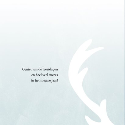 Zakelijke kerstkaart, eenvoudig met groot wit gewei 2