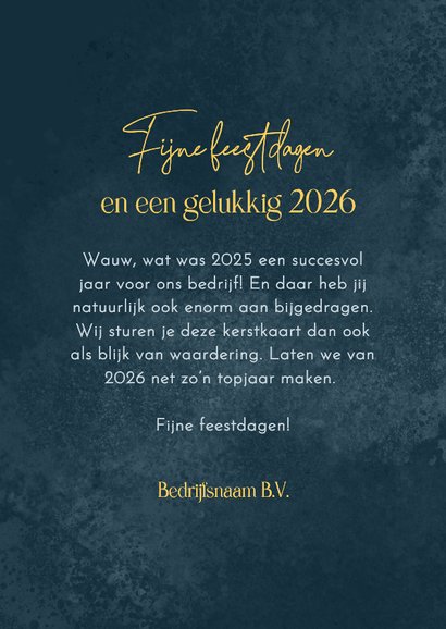 Zakelijke kerstkaart fijne feestdagen 2026 goud sterren 3