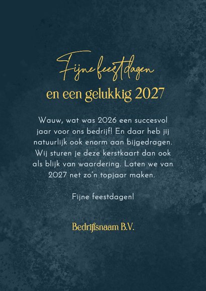 Zakelijke kerstkaart fijne feestdagen 2027 goud sterren 3