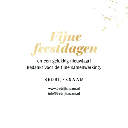 Zakelijke kerstkaart fijne feestdagen dennentakken goud 3