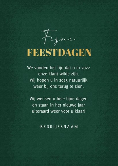 Zakelijke kerstkaart fijne feestdagen figuren goud sterren 3
