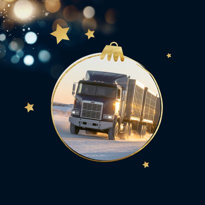 Zakelijke kerstkaart fijne feestdagen kerstbal sterren bokeh 2