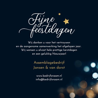 Zakelijke kerstkaart fijne feestdagen kerstbal sterren bokeh 3