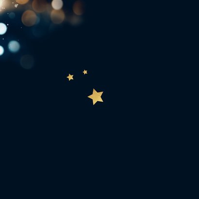 Zakelijke kerstkaart fijne feestdagen kerstbal sterren bokeh Achterkant