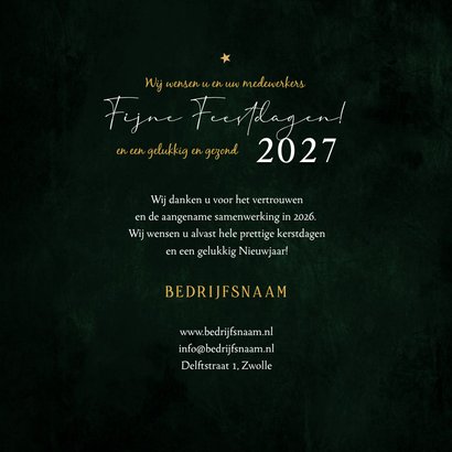 Zakelijke kerstkaart fijne feestdagen ster goud groen 3