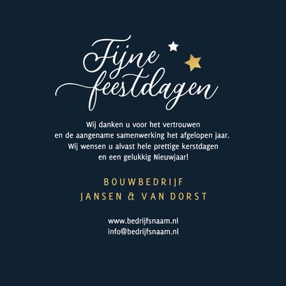 Zakelijke kerstkaart fijne feestdagen sterren goud foto 3