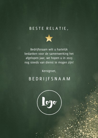 Zakelijke kerstkaart financiële branche met foto's en goud 3