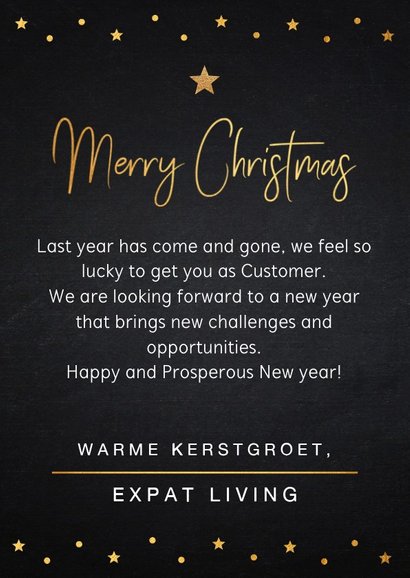 Zakelijke kerstkaart foto goud confetti 3