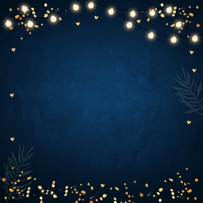 Zakelijke kerstkaart foto lampjes confetti goudlook 2