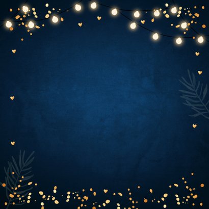 Zakelijke kerstkaart foto lampjes confetti goudlook 2