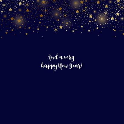 Zakelijke kerstkaart foto sterren goud glitterlook 2