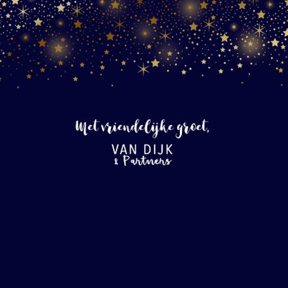 Zakelijke kerstkaart foto sterren goud glitterlook 3