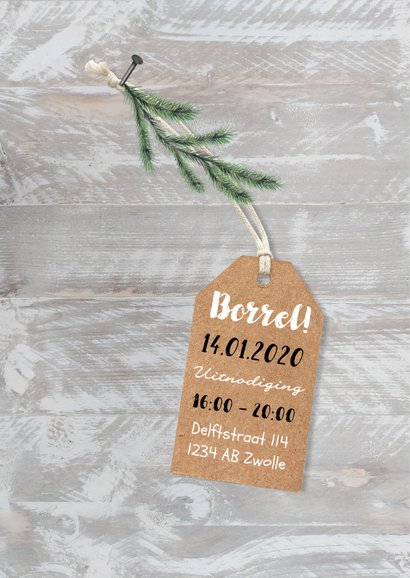 Zakelijke kerstkaart fotocollage hout label sterren 2
