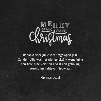 Zakelijke kerstkaart fotocollage krijtbord typografie 3