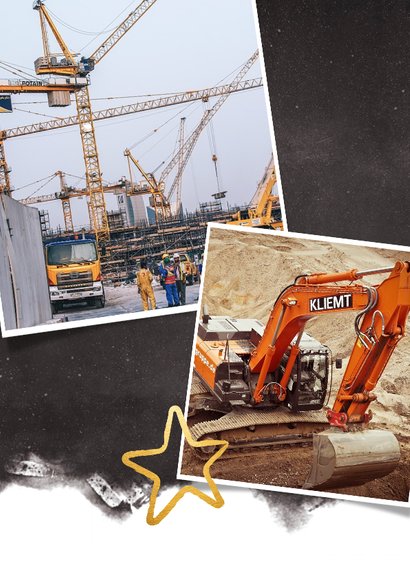 Zakelijke kerstkaart fotocollage polaroids met jaartal 2020 2