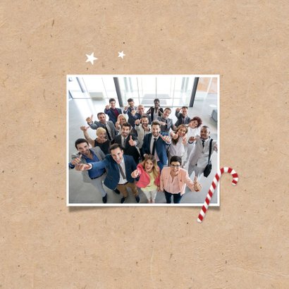 Zakelijke kerstkaart fotocollage ster zuurstuk kraft 2