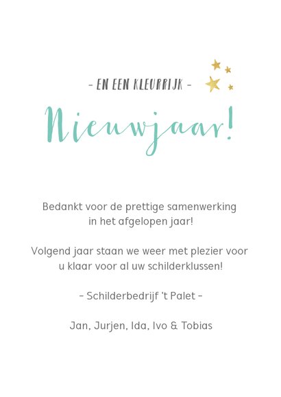Zakelijke kerstkaart fotocollage voor een schilder 5 foto's 3
