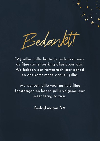 Zakelijke kerstkaart foto's aan kersttouwtje bedankt 3