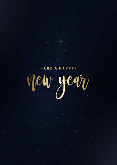 Zakelijke kerstkaart galaxy met gouden accenten en foto 2