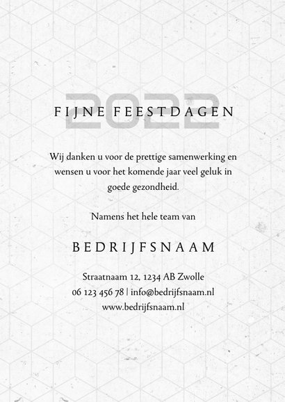 Zakelijke kerstkaart geometrisch beton 2022 fotocollage 3