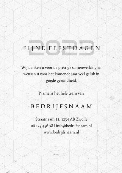 Zakelijke kerstkaart geometrisch beton 2023 fotocollage 3
