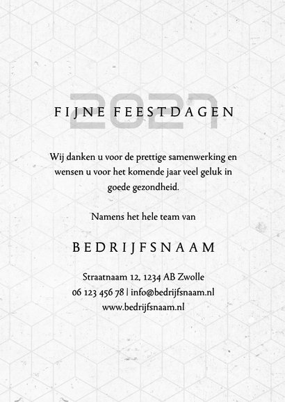 Zakelijke kerstkaart geometrisch beton 2027 fotocollage 3