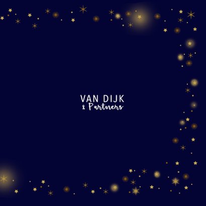 Zakelijke kerstkaart glitter sterren goud 3