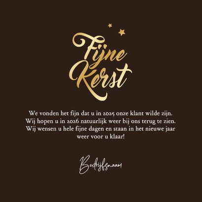 Zakelijke kerstkaart gnome kabouter fijne kerst goud logo 3