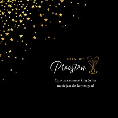 Zakelijke kerstkaart goud borrel fijne feestdagen sterren 2