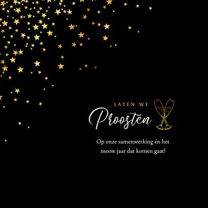 Zakelijke kerstkaart goud borrel fijne feestdagen sterren 2