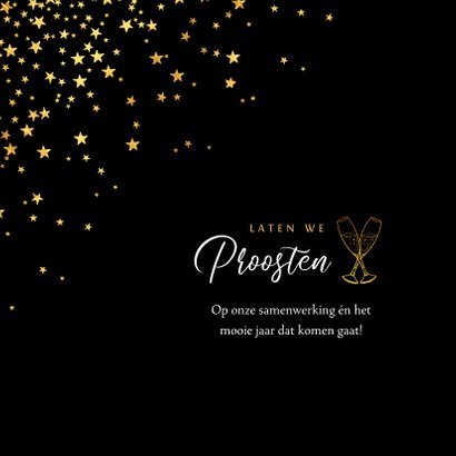 Zakelijke kerstkaart goud borrel fijne feestdagen sterren 2