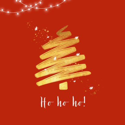Zakelijke kerstkaart goud kerstboom foto sterren 2
